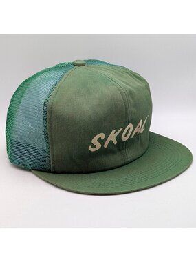 Vintage Skoal Chewing Tobacco Trucker Snapback Hat Cap Mesh Green Cap Retro